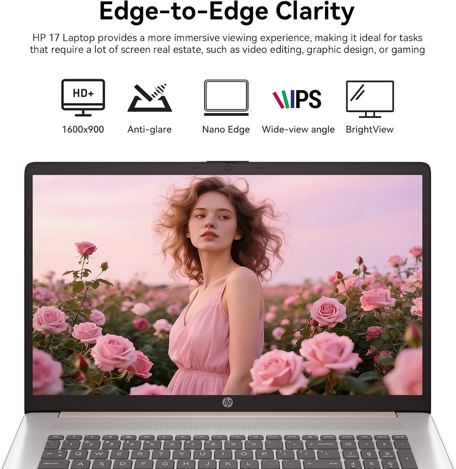 HP 17 Laptop Computer  17.3" HD+ Large Screen Business Laptop PC  13th Gen Intel Core i5 (10-cores)  Windows 11 Pro | Backlit Keyboard | Fingerprint Reader | Rose Gold | 32GB RAM 2TB SSD