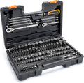 GEARWRENCH 121 Piece 1/4” & 3/8” Drive 72-Tooth SAE/Metric Mechanics Hand Tool Set | GW72SCBMTS