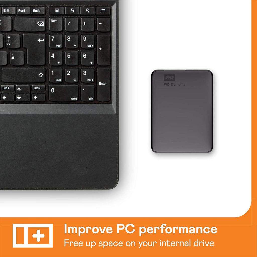 WD 4TB Elements Portable External Hard Drive for Windows, USB 3.2 Gen 1/USB 3.0 for PC & Mac, Plug and Play Ready - ‎WDBU6Y0040BBK-WESN