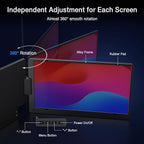 KYY 15.6" Laptop Screen Extender  1080P FHD IPS Portable Monitor  One Cable USB-C Triple Monitor  Dual Travel Screen for 12"-17'' Laptops  360° Rotation & Kickstand .X90D (Driver Need)