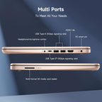 HP 14 Laptop  Quad-Core (Beat i3) 16GB RAM 256GB Storage(128GB UFS + 128GB SD Card) 1-Year Office 365 Copilot AI Computer for Student Study Back to School Win11 w/GM Accessory