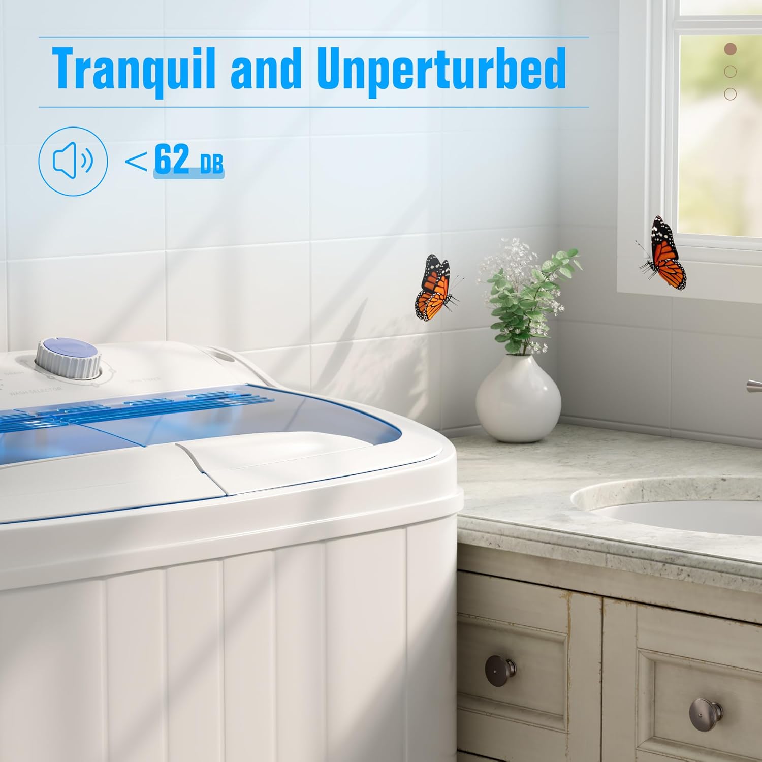 Portable Washing Machine,18 lbs Capacity,Washer and Dryer Combo Machine for Homes & Apartments,Twin Tub Laundry Washer with Spin Cycle