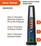 ARRIS (SBG8300) - Cable Modem Router Combo - Fast DOCSIS 3.1 Gigabit & AC2350 WiFi  Comcast Xfinity  Cox  Spectrum & more  1 Gbps Max Internet Speeds   4 OFDM Channels