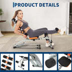 Adjustable Ab Machine, Home Gym Ab Trainer Bench, Multi-Functional Abdominal Trainer, Sit Up Bench, Core Workout Equipment,Exercise Chair for Stomach Exercise and Strength Training, Full Body Workout