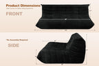 Bean Bag Chair,Giant Beanbag Chairs for Adults,Comfy Large Fireside Chair Lazy Sofa,Corduroy Bean Bag Lounger with Memory Foam Filled,Floor Sofa Couch for Home,Living Room (Black, 3-Seater)