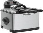 Elite Gourmet EDF-401T Electric 4.5 Qt. / 17 Cup Immersion Deep Fryer 3-Baskets, 1700-Watt, Timer Control Adjustable Temperature, Lid with Viewing Window and Odor Free Filter
