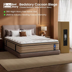 BedStory Extra Firm Queen Mattress 14 inch - Pain-Relieving Hybrid Mattress for Extra Lumbar & Hip Support - No Sagging Bed in a Box - 365-Night Trial - No Odor, Fiberglass-Free, CertiPUR-US Certified
