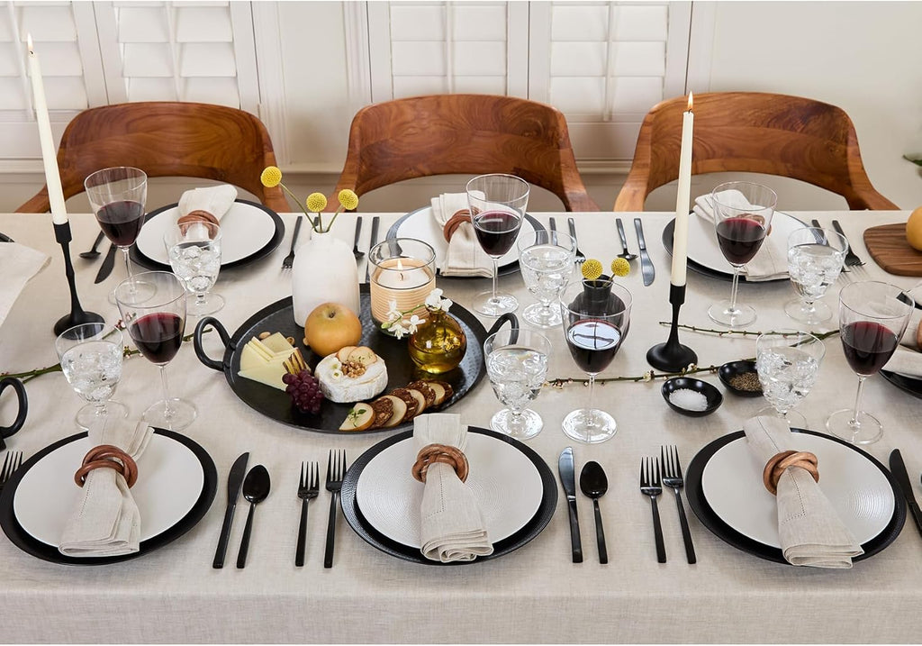 Solino Home Linen Dinner Napkins and Tablecloth 60 x 120 Inch - 100% Pure Linen Cloth Fabric Classic Hemstitch - Handcrafted from European Flax and Machine Washable