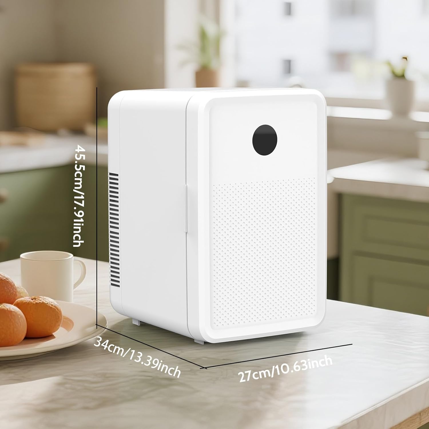Kikihuose 12L/22L Mini Fridge for Bedroom, Personal Small Refrigerator for Skin Care, Cosmetics, 110V/12V Portable Refrigerator Cooler & Warmer for Drinks, Food, Beauty, Makeup, Dorm, Car, Office