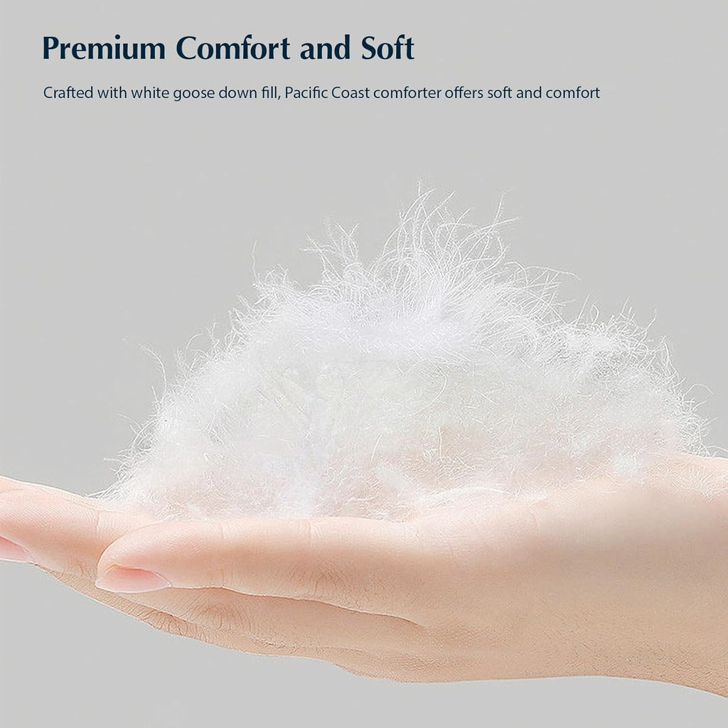 Pacific Coast Comforter King Size, Filled in White Goose Down Bedding Comforter King Size .All Season White Luxury Hotel Fluffy Duvet Insert, 106"x90"