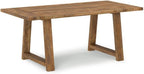 SIMPLIHOME Whitley Dining Table - 72 inch Wide Solid Mango Wood Rectangular Table in Burnt Wax, Modern Farmhouse Style for Dining Room or Kitchen with Extra-Thick Trestle Base, Seats 6