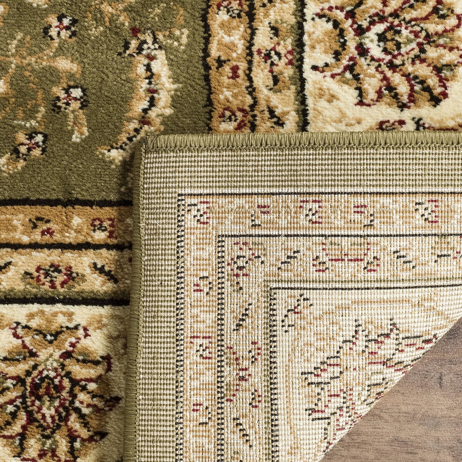 SAFAVIEH Lyndhurst Collection Area Rug - 9' x 12', Sage & Ivory, Traditional Oriental Design, Non-Shedding & Easy Care, Ideal for High Traffic Areas in Living Room, Bedroom (LNH219B)