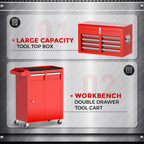 INTERGREAT Tool Chest, 5 Drawers Rolling Tool Chest with Detachable Top Tool Box, Tool Chests with Universal Lockable Wheels, Metal Tool Cart for Garage, Workshop, Barbershop