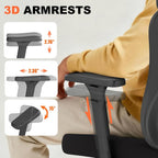 Office Chair Ergonomic Desk Chair,Adjustable Headrest Lumbar Support Computer Chair - Home Office Desk Chairs,300lbs Wide Seat Big and Tall Office Chairs with 3D Armrests, Comfy Desk Chairs (New)