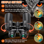 10-30x50 Zoom Binoculars for Adults  High Powered Military Binoculars for Bird Watching Traveling Hunting Concerts with Large View BAK4 FMC Lens Clear Low Light Vision at Night
