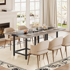 LITTLE TREE 39-Inch Square Small Conference Room Table for 4 People, Wood Computer Desk for Home Office, Small Space (Chair not Included)