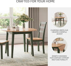 Signature Design by Ashley Gesthaven Modern Dining Drop Leaf Table with 4 Legs, Light Brown & Green