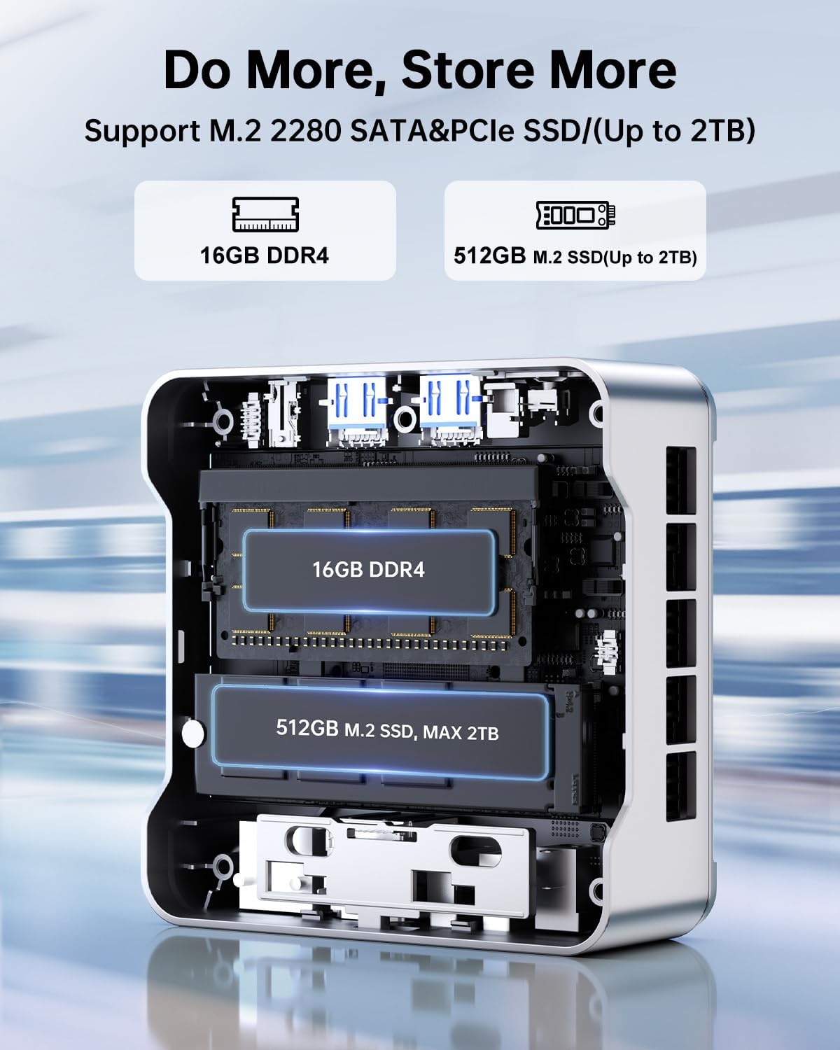 KAMRUI Essenx E2 Mini PC  16GB RAM 512GB SSD Mini Computers 12th Alder Lake N97 (Beat N150 up to 3.6GHz) Micro PC  HDMI+DP1.4 Dual 4K UHD Small PC Gigabit Ethernet WiFi BT Home/Office Mini Desktop pc