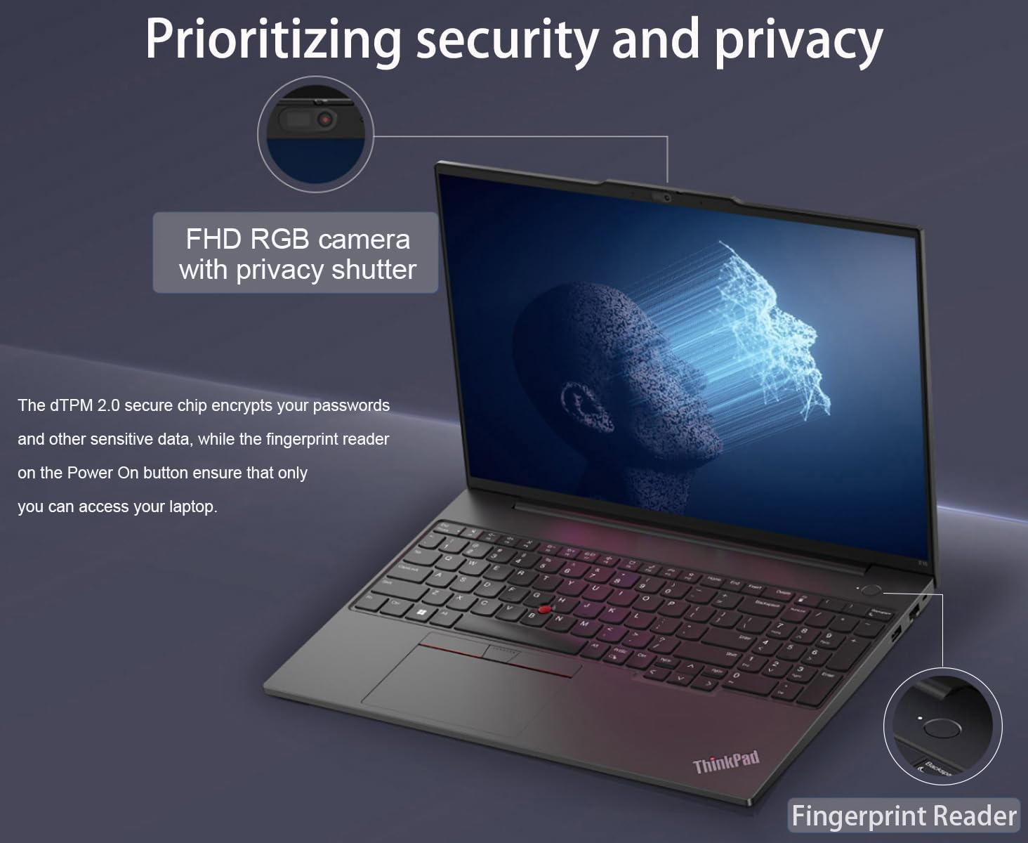 Lenovo ThinkPad E16 Gen 2 Business Laptop (16" FHD+ Anti-Glare  AMD Ryzen 7 7735U (> Intel i7-1355U)  16GB DDR5  512GB SSD) Backlit  Fingerprint  Wi-Fi  Ethernet  1080p Webcam  Win 11 Pro w/ Copilot