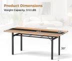 Giantex 71" Dining Table for 6-8 People, Large Kitchen Table with Heavy-Duty Metal Frame, Storage Rack, Industrial Rectangular Dinette Table for Dinner Dining Room Living Room Conference