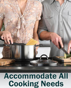 Cook N Home Stainless Steel Cookware Sets 10-Piece, Pots and Pans Kitchen Cooking Set with Stay-Cool Handles, Dishwasher Safe, Silver