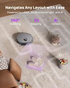 3i P10 Ultra Robot Vacuum and Mop Combo, 18,000 Pa Suction, Self-Emptying, Auto-Extending Edge Mopping, 140℉ Hot-Water Self-Cleaning, LiDAR Navigation, Automatic TangleCut for Pet Hair, 4 Carpet Modes