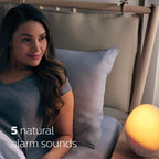 Philips SmartSleep Wake-up Light  Colored Sunrise and Sunset Simulation  5 Natural Sounds  FM Radio & Reading Lamp  Tap Snooze  HF3520/60