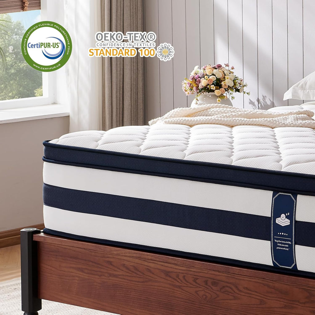 Queen Size Mattress, 14 Inch Gel Memory Foam Sprung Hybrid Mattress, Cooling and Pressure Relief for Breathable Sleep, Certipur-Us Certified, 120-Night Home Trial, Apex Collection