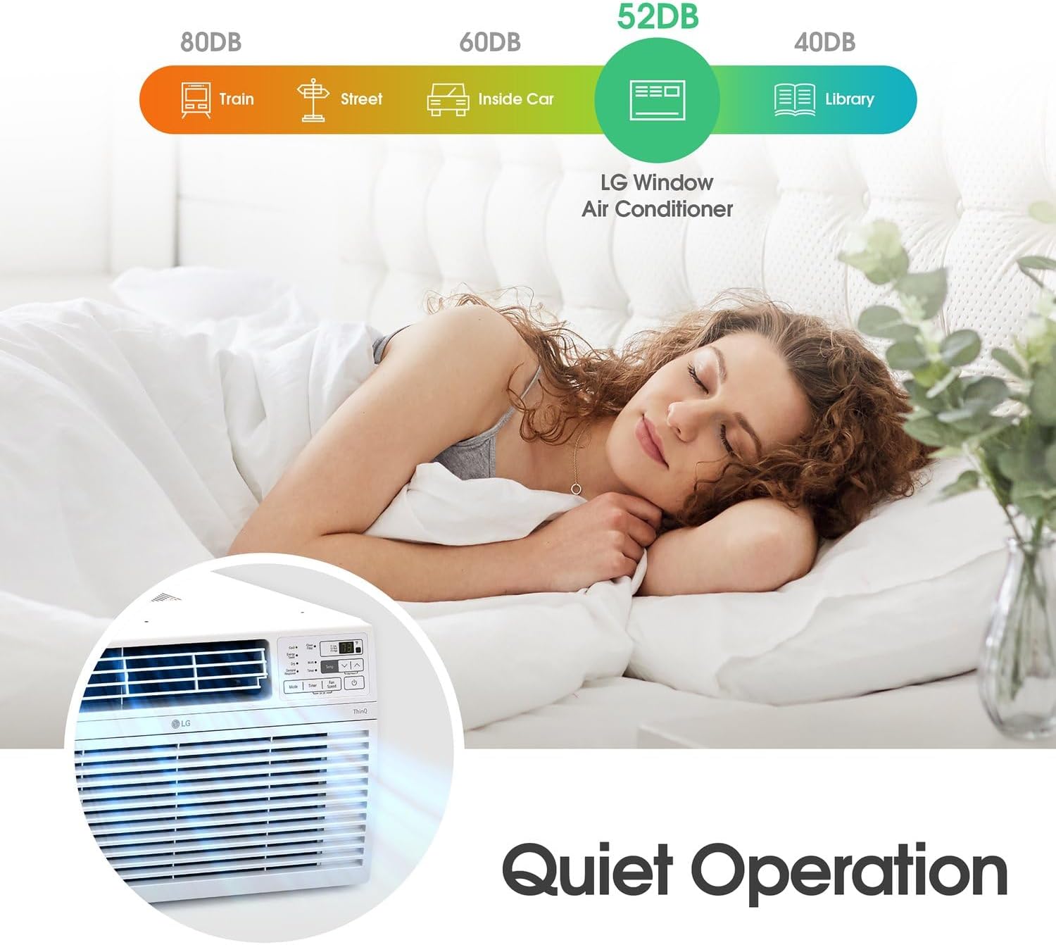 LG 8,000 Window Air Conditioner, 115V, 350 Sq.Ft. (14' x 25' Room Size), Quiet Operation, Electronic Control with Remote, 3 Cooling & Fan Speeds, Auto Restart, 8000 BTU, White