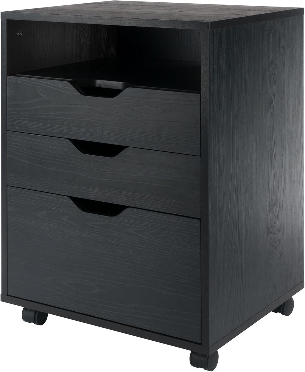 Winsome Halifax Mobile Storage Cabinet with 5 Drawers in Black, Stylish & Functional Home Storage Cabinet for Filing, Kitchen Organization, Moveable Furniture for Office, Dorms, Apartments