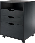 Winsome Halifax Mobile Storage Cabinet with 5 Drawers in Black, Stylish & Functional Home Storage Cabinet for Filing, Kitchen Organization, Moveable Furniture for Office, Dorms, Apartments