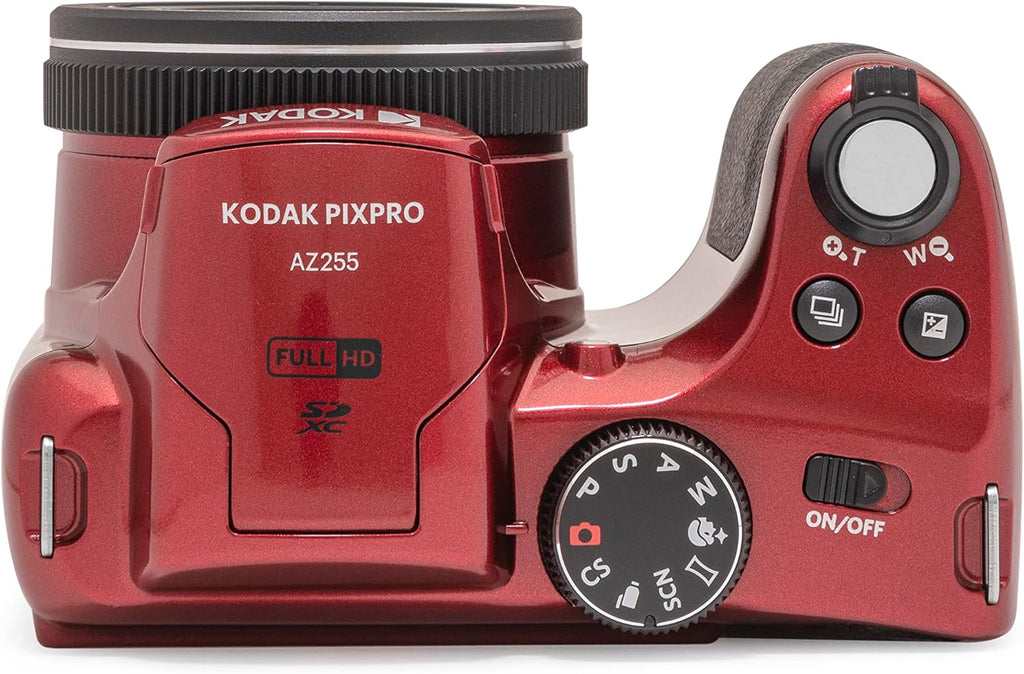 Kodak PIXPRO AZ255-RD 16MP Digital Camera 25X Optical Zoom 24mm Wide Angle Lens Optical Image Stabilization 1080P Full HD Video 3" LCD Vlogging Camera (Red)