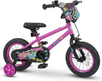 Olakids Kids Bike, 12 14 16 18 Inch BMX Style Toddlers Bike with DIY Drawing Board Training Wheels Adjustable Seat Coaster Brake Handbrake Safety Bell for Boys Girls