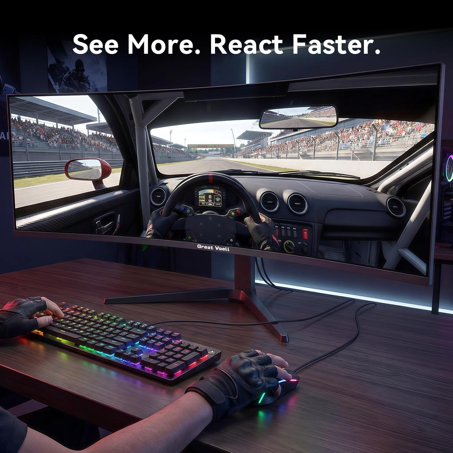 49 Inch Curved Gaming Monitor  32:9 DQHD 5K 165Hz 1ms Ultrawide Display  1500R Immersive Curvature  HDR400  127% sRGB  FreeSync  HDMI/DP  VESA Mountable for Gaming & Productivity