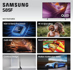 Samsung 65-Inch Class OLED 4K S85F Series  Vision AI Smart TV (2025 Model  65S85F) Object Tracking Sound Lite w/Dolby Atmos  NQ4 AI Gen2 Processor  Contour Design  Color Booster Pro  Alexa Built-in