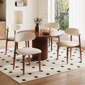 Wood Dining Chairs Set of 4, Modern Kitchen Chair, Upholstered Dining Chair with Ergonomic Backrest and Non-Slip Foot Pads, Farmhouse Dining Chairs Very Strong (Beige)