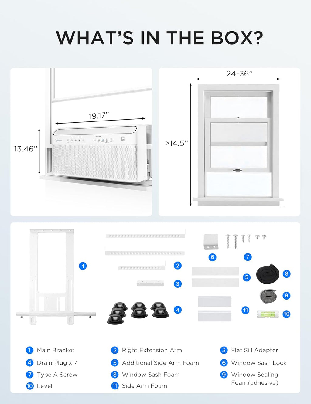 Midea 8,000 BTU U Shaped Smart Inverter Window Air Conditioner - Cools 350 Sq Ft, Ultra Quiet with Open Window Flexibility - Alexa/Google Assistant Compatible - 37% Energy Savings, Remote (Updated)