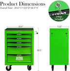 5 Drawer Rolling Tool Cart on Wheels,Multifunctional Mobile Metal Tool Chest,Drawers Rolling Trolley Organizer Tool Storage Box for Repair Shop,Warehouse,Garage,Workshop(5 Drawers-30.5"H-Green)