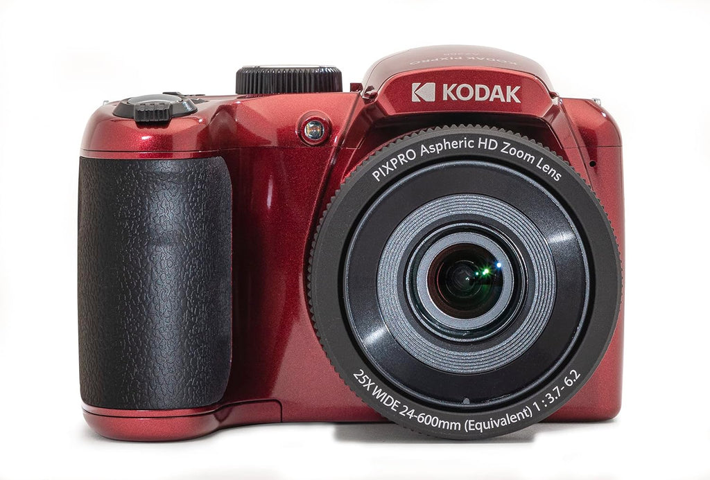 Kodak PIXPRO AZ255-RD 16MP Digital Camera 25X Optical Zoom 24mm Wide Angle Lens Optical Image Stabilization 1080P Full HD Video 3" LCD Vlogging Camera (Red)