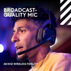 Logitech G Astro A50 X Omni-Platform Wireless Gaming Headset + Base Station for PS5  Xbox  PC PLAYSYNC Video & Audio Switcher  HDMI 2.1 4K 120Hz  24hr Battery  2.4GHz & BT-Black (Renewed)