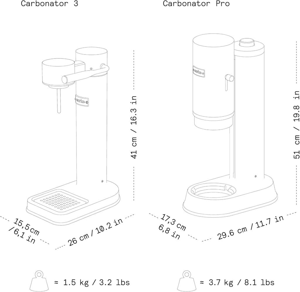 Aarke Carbonator Pro, Sparkling & Carbonation Water Machine, Stainless Steel with Glass Reusable Bottle Volume 800 mL/27 fl oz (Sand)
