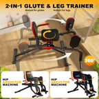 2 in 1 Hip Abductor & Adductor Machine, Compact Home Gym Equipment for Inner & Outer Thigh, Glute Workout Booty Trainer, Adjustable Leg Exercise Machine for Women Men