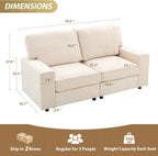 71" Modular Sofa Couch, Comfy Chenille Loveseat Sofa, Modern Recliner Couch with Deep Seats and Wide Armrests for Living Room(Beige)