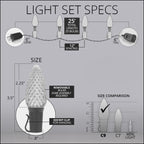 Wintergreen Lighting 25 C9 OptiCore LED Commercial Outdoor Christmas Lights – Heavy Duty Christmas String Lights; Green Wire (25 ft, Warm White)