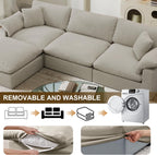 Modular Sectional Sofa Cloud Couch,78.6" Down Filled Comfy Cloud Modern Sofa,2 Seater with Light Beige Linen Couch Cushion Covers Removable Furniture for Living Room