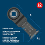 BOSCH 1-1/4 in. OSL114JF-10 Starlock Oscillating Multi-Tool Bi-Metal Blade 10-Pack - Professional Swiss-Made Precision, 3D Interface Design, Universal Tool Compatibility for Clean Cuts in Hard Wood