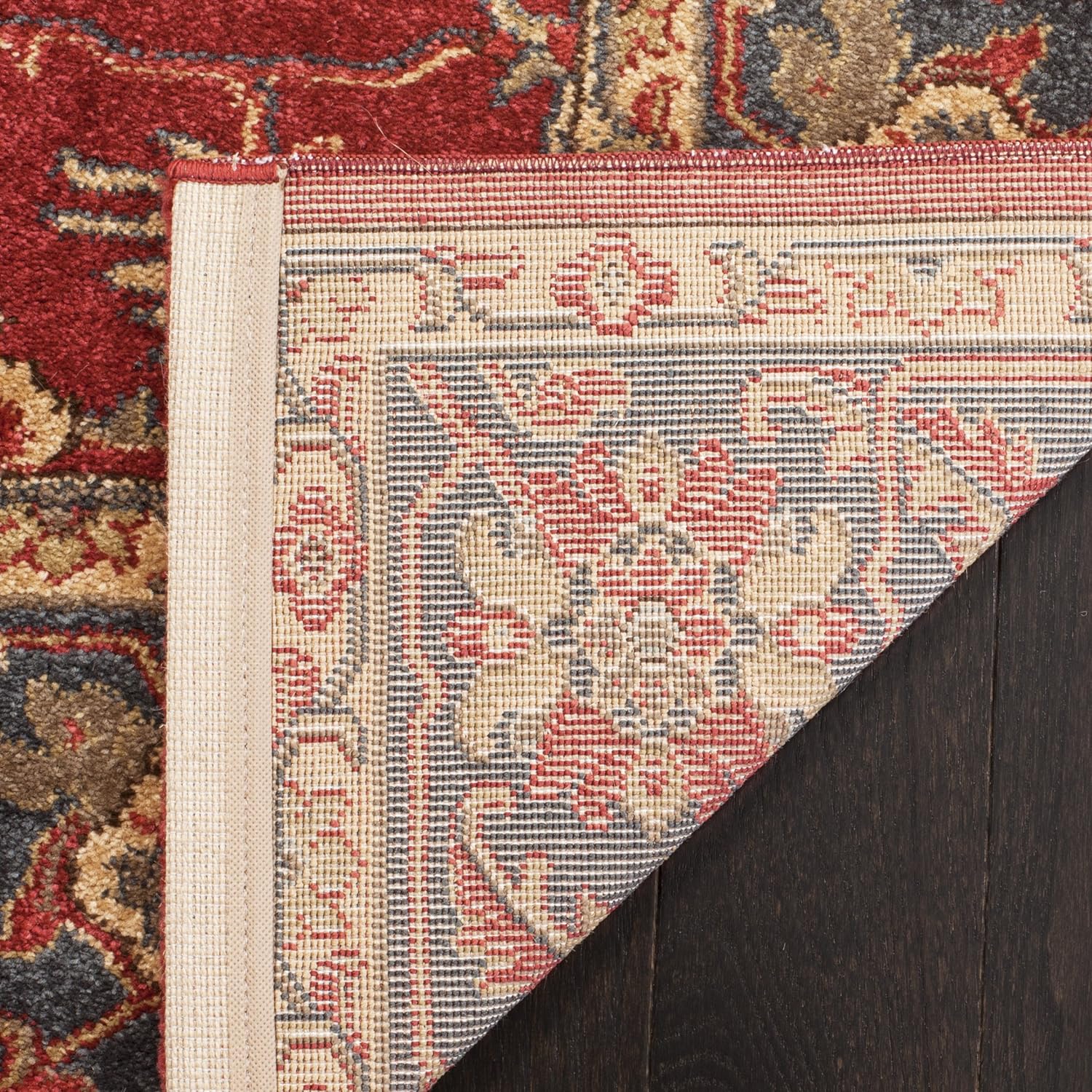 SAFAVIEH Mahal Collection Area Rug - 8' x 10', Red & Navy, Traditional Oriental Design, Non-Shedding & Easy Care, Ideal for High Traffic Areas in Living Room, Bedroom (MAH693F)