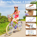 67i Girls Bike with Training Wheels 12/14/16/20 Inch, Toddler Girl Bicycle for Ages 3-12, Bicicleta para Niñas with Basket, Bell, Adjustable Seat & Handlebar, Padded Seat, Chain Guard