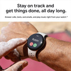 Google Pixel Watch 2 (Previous Model) with the Best of Fitbit - Heart Rate Tracking  Stress Management  Safety Features - Android Smartwatch - Polished Silver Aluminum Case - Bay Active Band - Wi-Fi