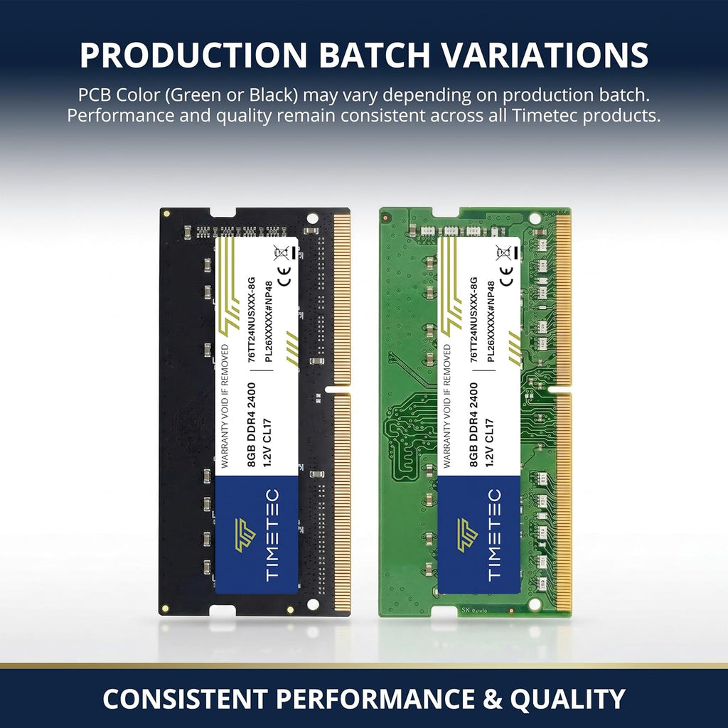 Timetec 16GB KIT (2x8GB) DDR4 2400MHz (PC4-2400T) PC4-19200 SODIMM Laptop RAM – 260-Pin 1.2V CL17 Non-ECC Unbuffered Memory Module for Laptop, Notebook, Mini PC, All-in-One